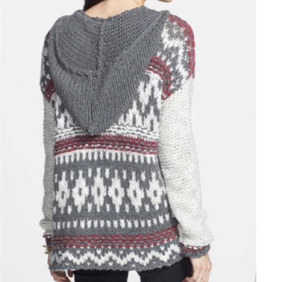 Free People Fairisle Hooded Pullover - Picture 2 of 6